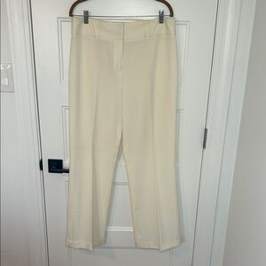 Elegant Cream Wide Leg Women's Pants